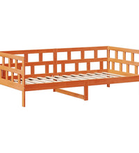 Tagesbett mit Dach Wachsbraun 90x200 cm Massivholz Kiefer