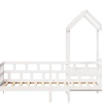 Tagesbett mit Dach Weiß 80x200 cm Massivholz Kiefer