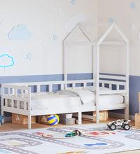 Tagesbett mit Dach Weiß 80x200 cm Massivholz Kiefer