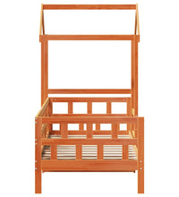 Tagesbett mit Dach Wachsbraun 80x200 cm Massivholz Kiefer