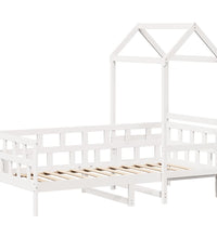 Tagesbett mit Dach Weiß 90x190 cm Massivholz Kiefer
