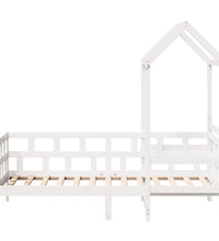 Tagesbett mit Dach Weiß 90x190 cm Massivholz Kiefer