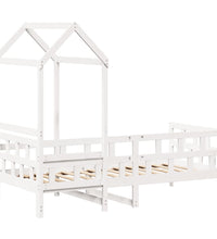 Tagesbett mit Dach Weiß 90x190 cm Massivholz Kiefer