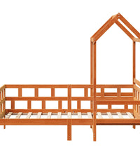 Tagesbett mit Dach Wachsbraun 90x190 cm Massivholz Kiefer