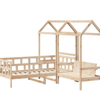 Tagesbett Set mit Dach 90x200 cm Massivholz Kiefer