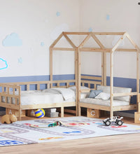 Tagesbett Set mit Dach 90x200 cm Massivholz Kiefer