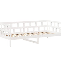 Tagesbett Set mit Dach Weiß 90x200 cm Massivholz Kiefer