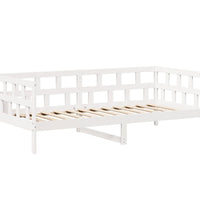 Tagesbett Set mit Dach Weiß 80x200 cm Massivholz Kiefer