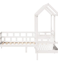 Tagesbett Set mit Dach Weiß 80x200 cm Massivholz Kiefer