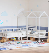 Tagesbett Set mit Dach Weiß 80x200 cm Massivholz Kiefer