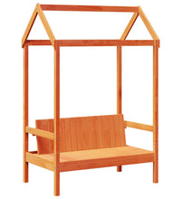 Tagesbett Set mit Dach Wachsbraun 80x200 cm Massivholz Kiefer