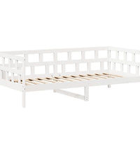 Tagesbett Set mit Dach Weiß 90x190 cm Massivholz Kiefer