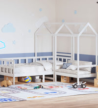 Tagesbett Set mit Dach Weiß 90x190 cm Massivholz Kiefer