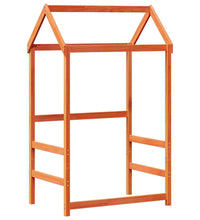 Tagesbett Set mit Dach Wachsbraun 90x190 cm Massivholz Kiefer