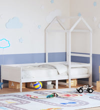 Tagesbett mit Dach Weiß 90x190 cm Massivholz Kiefer