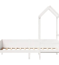 Tagesbett mit Dach Weiß 90x190 cm Massivholz Kiefer