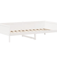 Tagesbett und Bank mit Dach Weiß 90x190 cm Kiefernholz