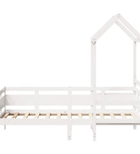 Tagesbett mit Dach Weiß 80x200 cm Massivholz Kiefer