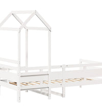 Tagesbett mit Dach Weiß 80x200 cm Massivholz Kiefer