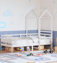 Tagesbett mit Dach Weiß 80x200 cm Massivholz Kiefer