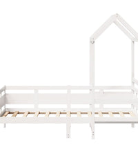 Tagesbett mit Dach Weiß 90x190 cm Massivholz Kiefer
