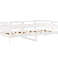 Tagesbett und Bank mit Dach Weiß 90x200 cm Kiefernholz