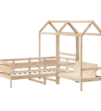 Tagesbett und Bank mit Dach 80x200 cm Kiefernholz