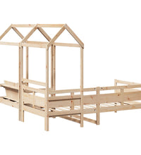 Tagesbett und Bank mit Dach 80x200 cm Kiefernholz