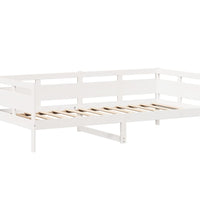 Tagesbett und Bank mit Dach Weiß 80x200 cm Kiefernholz