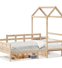 Tagesbett mit Dach 90x200 cm Massivholz Kiefer