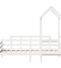 Tagesbett mit Dach Weiß 90x200 cm Massivholz Kiefer