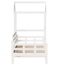 Tagesbett mit Dach Weiß 90x200 cm Massivholz Kiefer