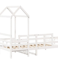 Tagesbett mit Dach Weiß 90x200 cm Massivholz Kiefer