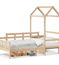 Tagesbett mit Dach 90x190 cm Massivholz Kiefer