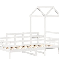 Tagesbett mit Dach Weiß 90x190 cm Massivholz Kiefer