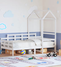 Tagesbett mit Dach Weiß 90x190 cm Massivholz Kiefer