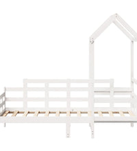 Tagesbett mit Dach Weiß 90x190 cm Massivholz Kiefer