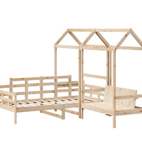 Tagesbett und Bank mit Dach 90x200 cm Kiefernholz