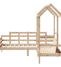 Tagesbett und Bank mit Dach 90x200 cm Kiefernholz