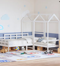 Tagesbett und Bank mit Dach Weiß 90x200 cm Kiefernholz