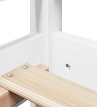 Tagesbett und Bank mit Dach Weiß 90x200 cm Kiefernholz