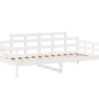 Tagesbett und Bank mit Dach Weiß 80x200 cm Kiefernholz