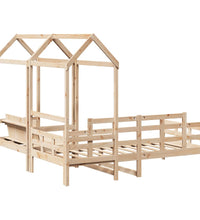 Tagesbett und Bank mit Dach 90x190 cm Kiefernholz