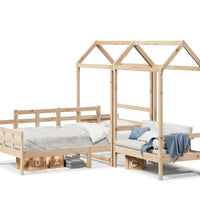 Tagesbett und Bank mit Dach 90x190 cm Kiefernholz