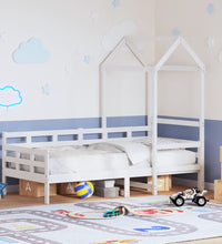 Tagesbett mit Dach Weiß 80x200 cm Massivholz Kiefer