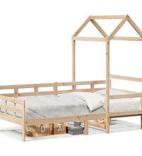 Tagesbett mit Dach 90x190 cm Massivholz Kiefer