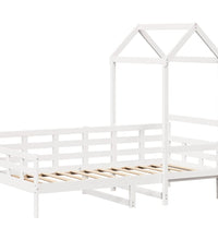 Tagesbett mit Dach Weiß 90x190 cm Massivholz Kiefer