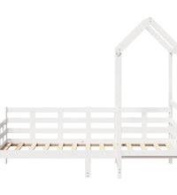 Tagesbett mit Dach Weiß 90x190 cm Massivholz Kiefer