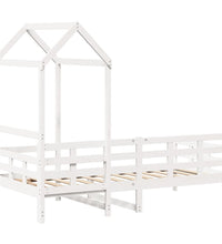 Tagesbett mit Dach Weiß 90x190 cm Massivholz Kiefer