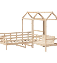 Tagesbett und Bank mit Dach 90x200 cm Kiefernholz